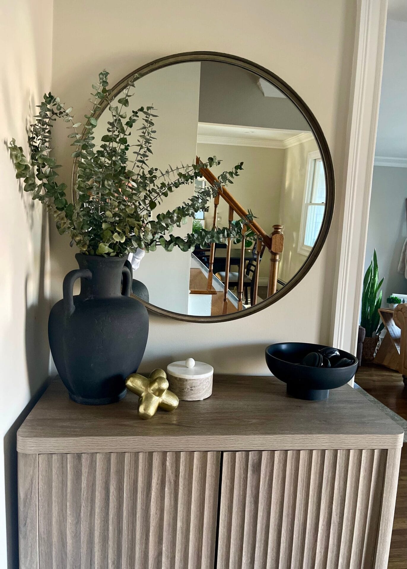 entryway table decorated