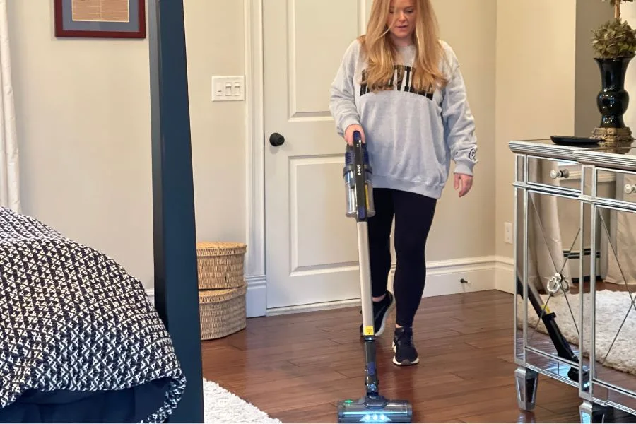 vacuuming bedroom