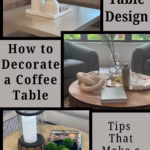 3 images of decorated coffee tables