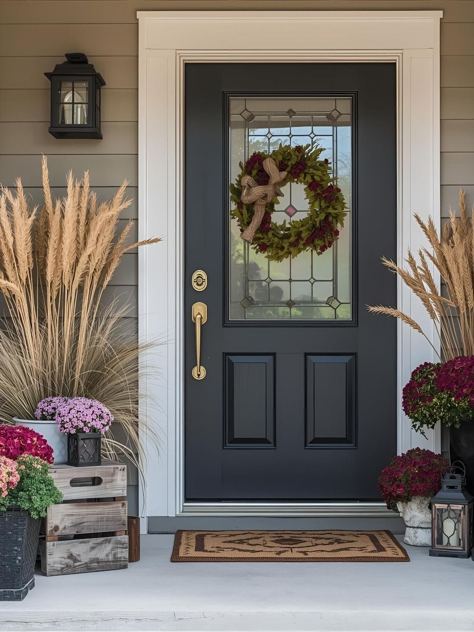 simple fall porch decor