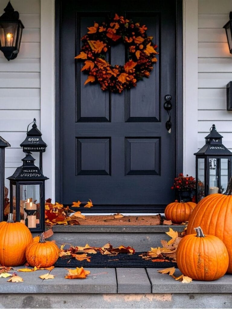 Elegant fall front porch ideas