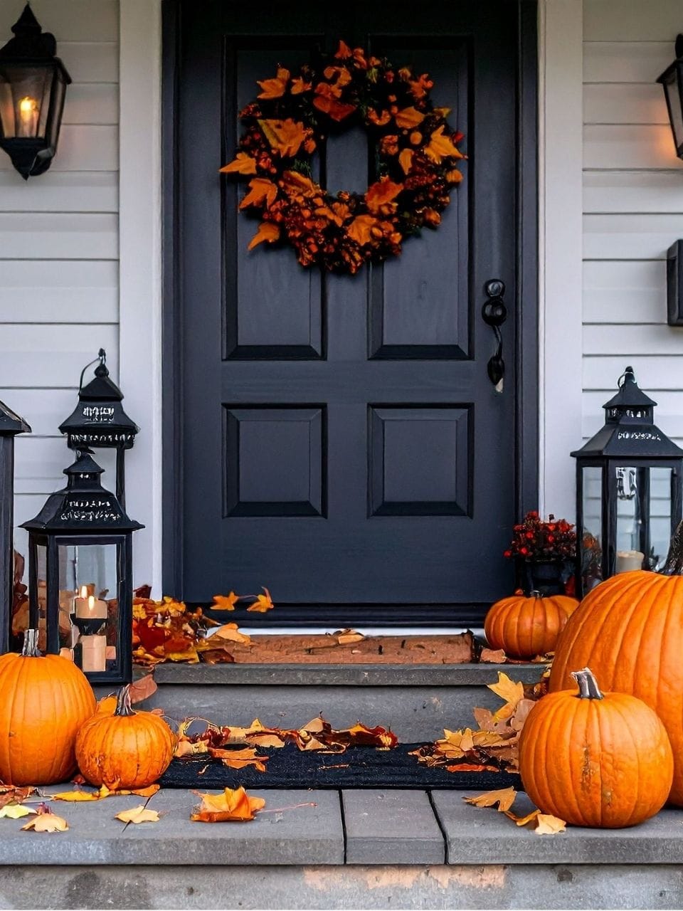 simple fall porch decor Elegant fall front porch ideas