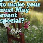 a floral crown sitting on the corner of a chair.