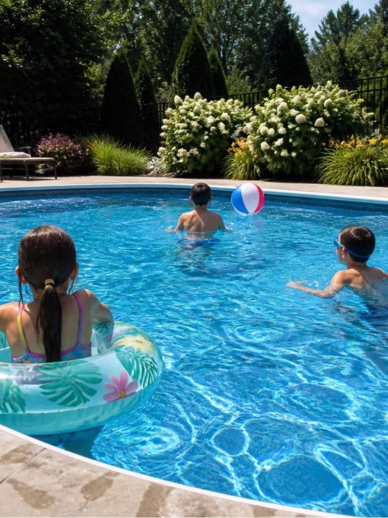 Kids in a pool