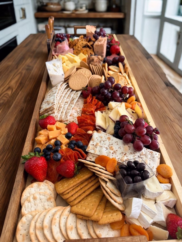 a three foot long charcuterie board